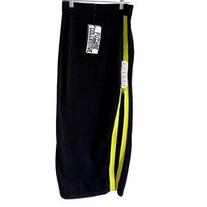 Future Collective Black Knit High Rise Midi Skirt Women's XXS NEW NWT